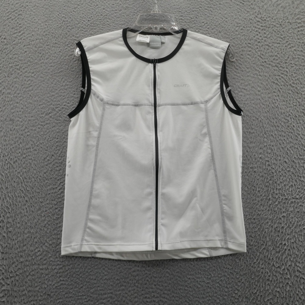 Craft L3 Protection Cycling‎ Jersey XL White Womens Full Zip Sleeveless Stretch